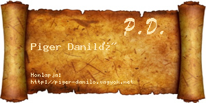 Piger Daniló névjegykártya